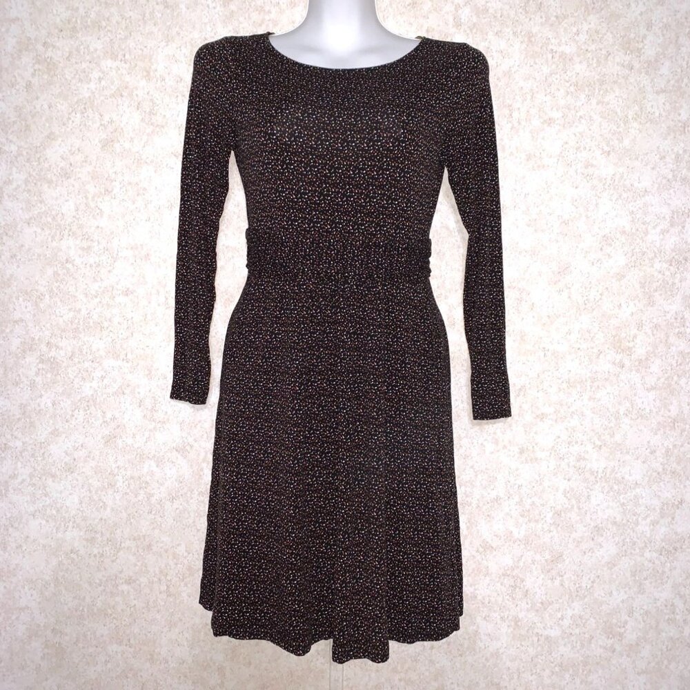 Boden Women's Long Sleeve Brown Speckled Short Dress with Pockets Size 6P